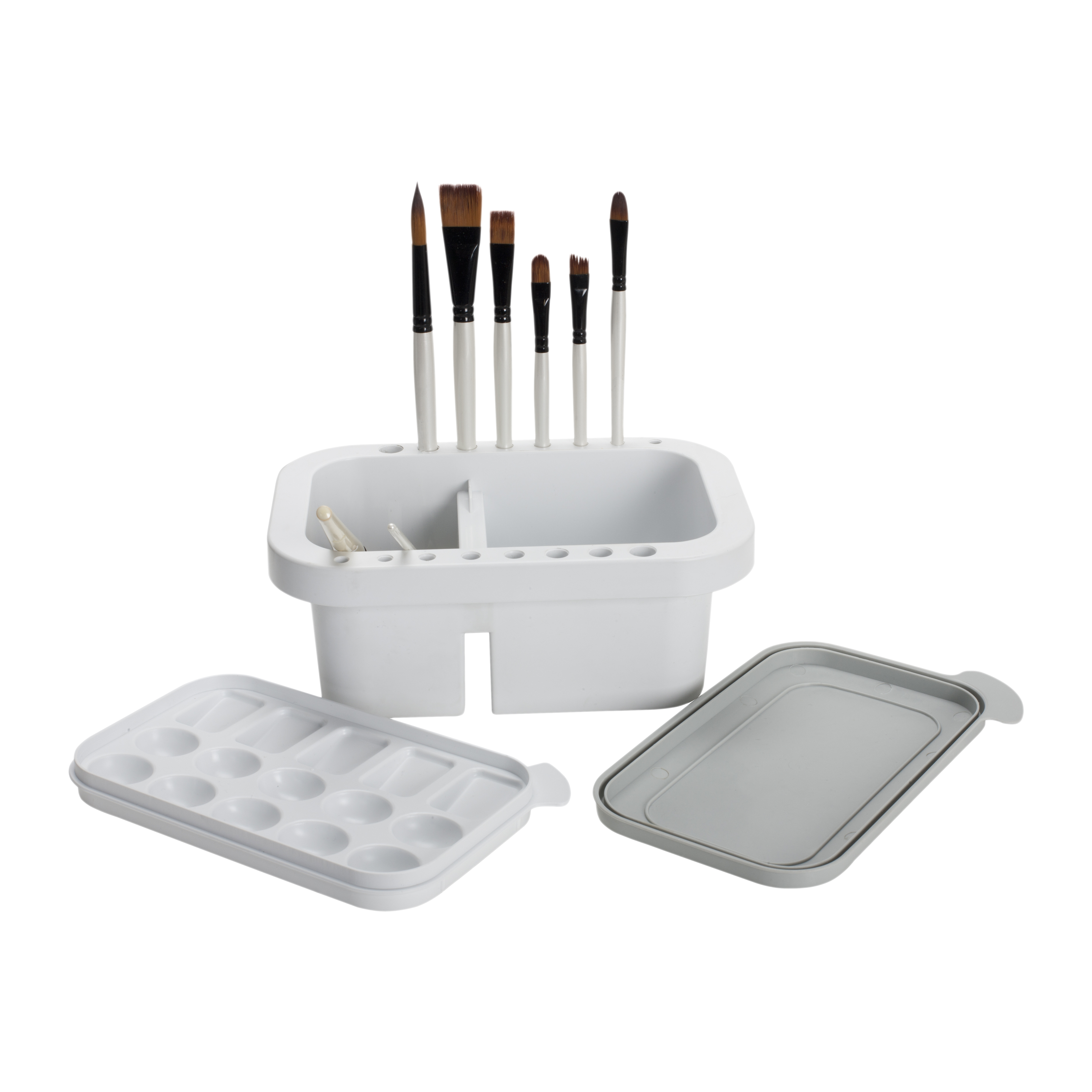 Jerry's Artarama Artist Brush Washer - Multi Use Include Paint Brush Stand & Rest, Cleaning & Washing Basin, Water Bucket, and Painting Palette All